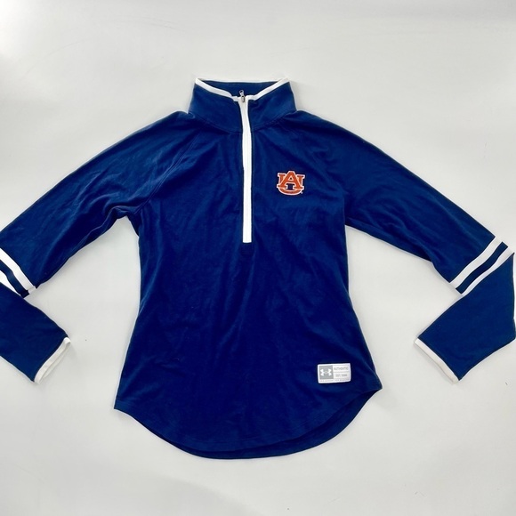 Under Armour Auburn Tigers Team Issue Navy Blue 1/4 Zip Pullover Jacket NWOT S - Picture 1 of 9